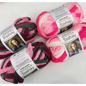 4 Red Heart Boutique Sashay Yarn TUTU / BALLET 3.5oz ea White Pink Gray Wine